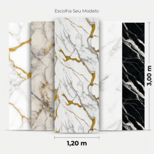 Papel de Parede Marmorizado Adesivo PVC Grosso Impermeável 120x300cm Lavável Parede